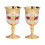 2 Metallbecher mit exquisiter Blumenmalerei 1