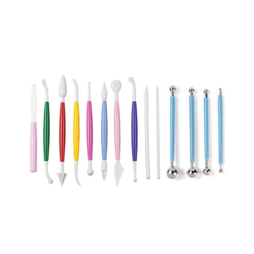 14 Pcs Clay Tools Colored Handle Lightweight