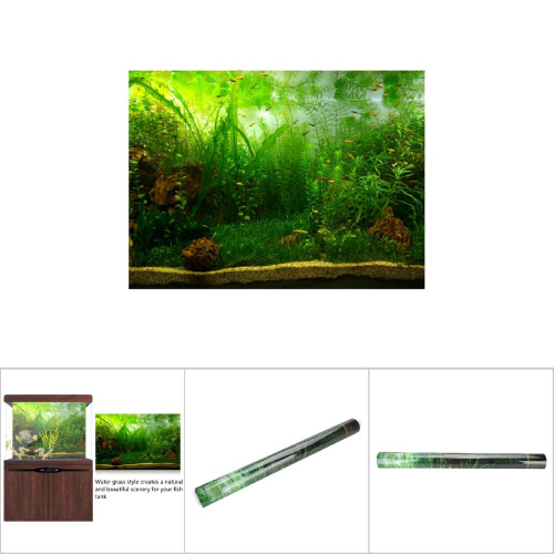 Underwater Grass Style Fish Tank Background - 122x46cm PVC 2