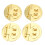 4 set trälåda hasplås 5 cm diameter guld 5