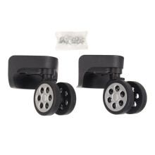Lot de 2 roues de rechange pour valise, pivotantes à 360 et verrouillables.