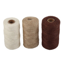 3 Stück Juteseil, weiß, braun, khaki, geflochten
