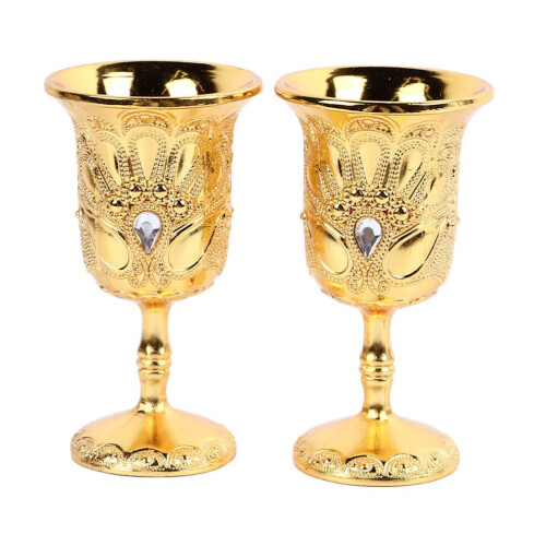 Lot de 2 calices chinois style rétro doré simple