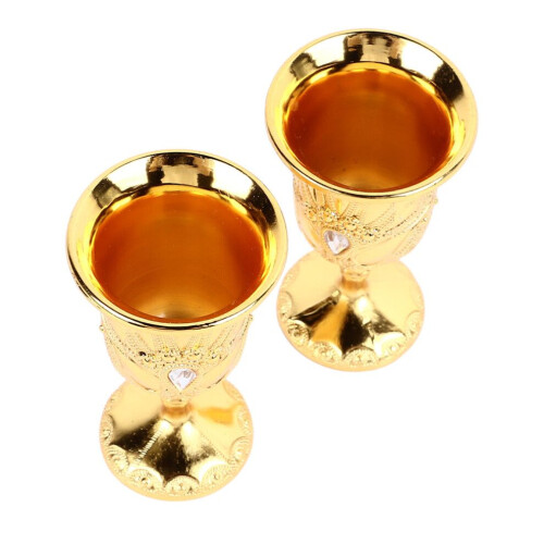 Lot de 2 calices chinois style rétro doré simple 1