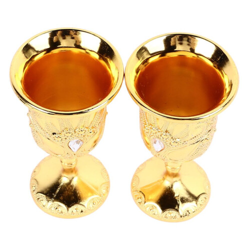 Lot de 2 calices chinois style rétro doré simple 2