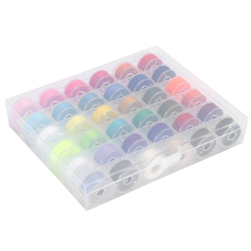 36Pcs Bobbins Set with Sewing Threads Colorful 1