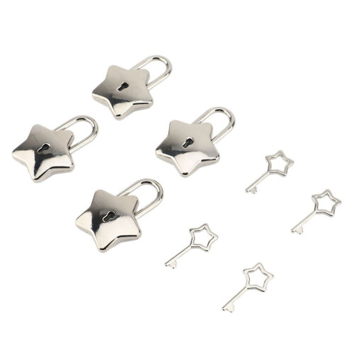 4 Set Treasure Chest Padlock Mini Metal Diary Book 1