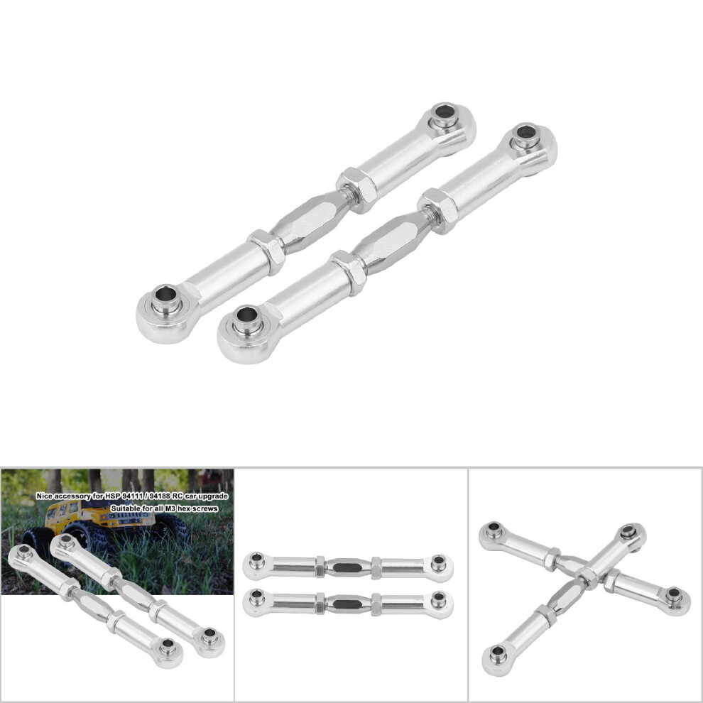 Rc Car Aluminium Alloy Cnc Steering Linkage Rod High Precision Upgrade Silver 9451362786322