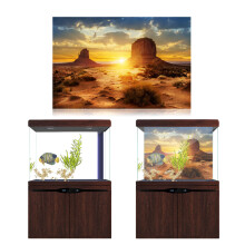 Sunny Desert Style Fish Tank Decor PVC Adhesive Poster 61x41cm