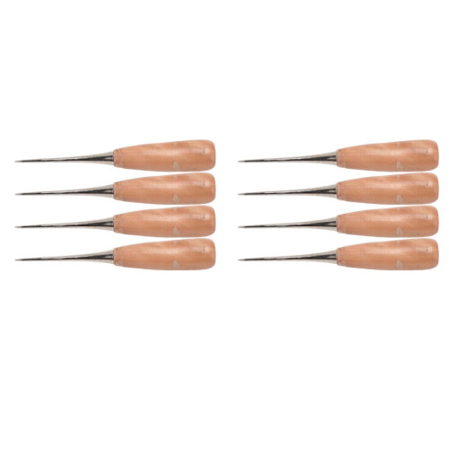 8pcs Wooden Handle Leather Drillable Stitching 2