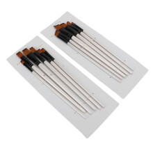 12-teiliges Pinselset, perlweiß, zweifarbig