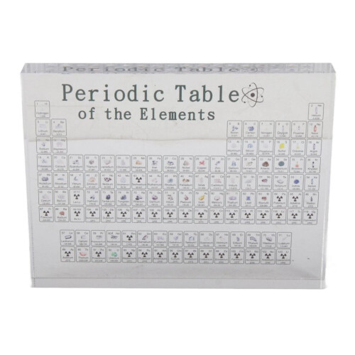 Periodic Table with Real Elements Inside Clear