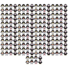 200 stuks houten knopen in de vorm van een pinguïn
