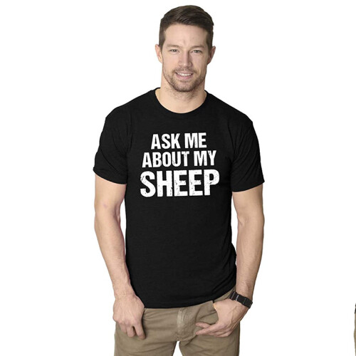 Ρωτήστε με για το My Sheep Head Flipped T-shirt με τυπωμένο μπλουζάκι για ενήλικες και πα 2