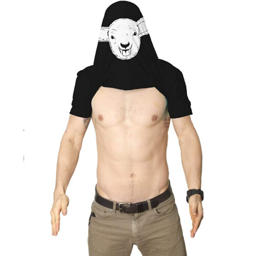 Ρωτήστε με για το My Sheep Head Flipped T-shirt με τυπωμένο μπλουζάκι για ενήλικες και πα 1