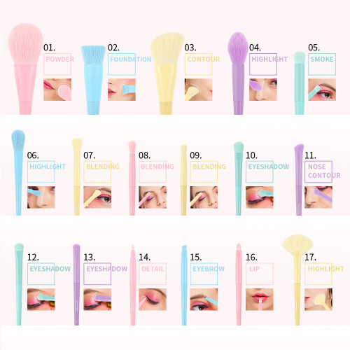 Set van 17 Candy Color Make-upkwasten 1