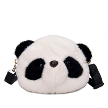 Pluche panda portemonnee voor meisjes, schattige kartonnen crossbody tas, kleine pluizige panda schoudertas, mini pluche dierentas met afnee