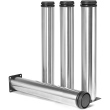 Höhenverstellbare Beine, 350 mm hoch, verstärkte Schrank-, Tisch- und Möbelbeine, gebürsteter Edelstahl, höhenverstellbar von 0 bis 15 mm