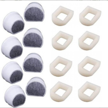 16er-Pack Schaumstoff-Vorfilter und Kohlefilter, kompatibel mit Petsafe Drinkwell Trinkbrunnen Inox 360 Avalon
