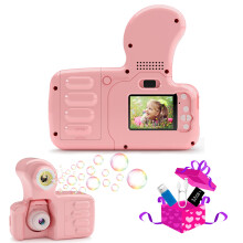 Cámara de burbujas para niños: ¡Burbujas y fotos al instante! Regalo perfecto para el Día del Niño. Edades de 7 a 12 años (modelo W3 con tar