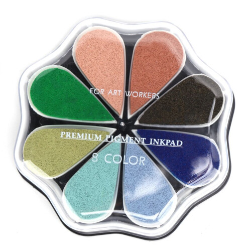8 Colors Petal Stamp Pad WaterBased DIY Hand Stamp 1