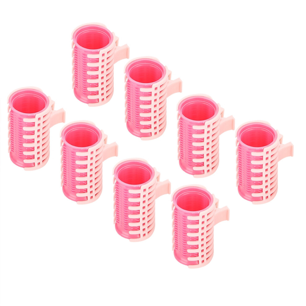 Plastic Heat-Resisting Hair Curler Rollers & Clips, 8 Pack, Black