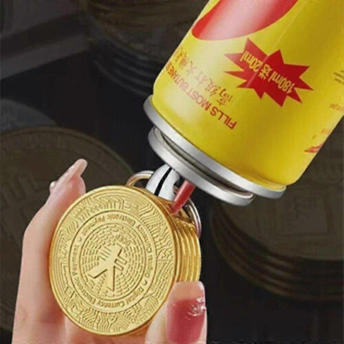 (Glod) Coin Shape Butane Lighter Keychain Lighter Present for Men Souvenirs Refillable Cigarettes Ignition Tool 1