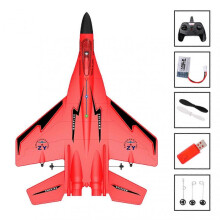 (Red) Kids RC-Plane Remote Control Fighter Toy for Boys Girls with Automatic Balance System for Outdoor Indoor