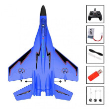 (Blue) Kids RC-Plane Remote Control Fighter Toy for Boys Girls with Automatic Balance System for Outdoor Indoor