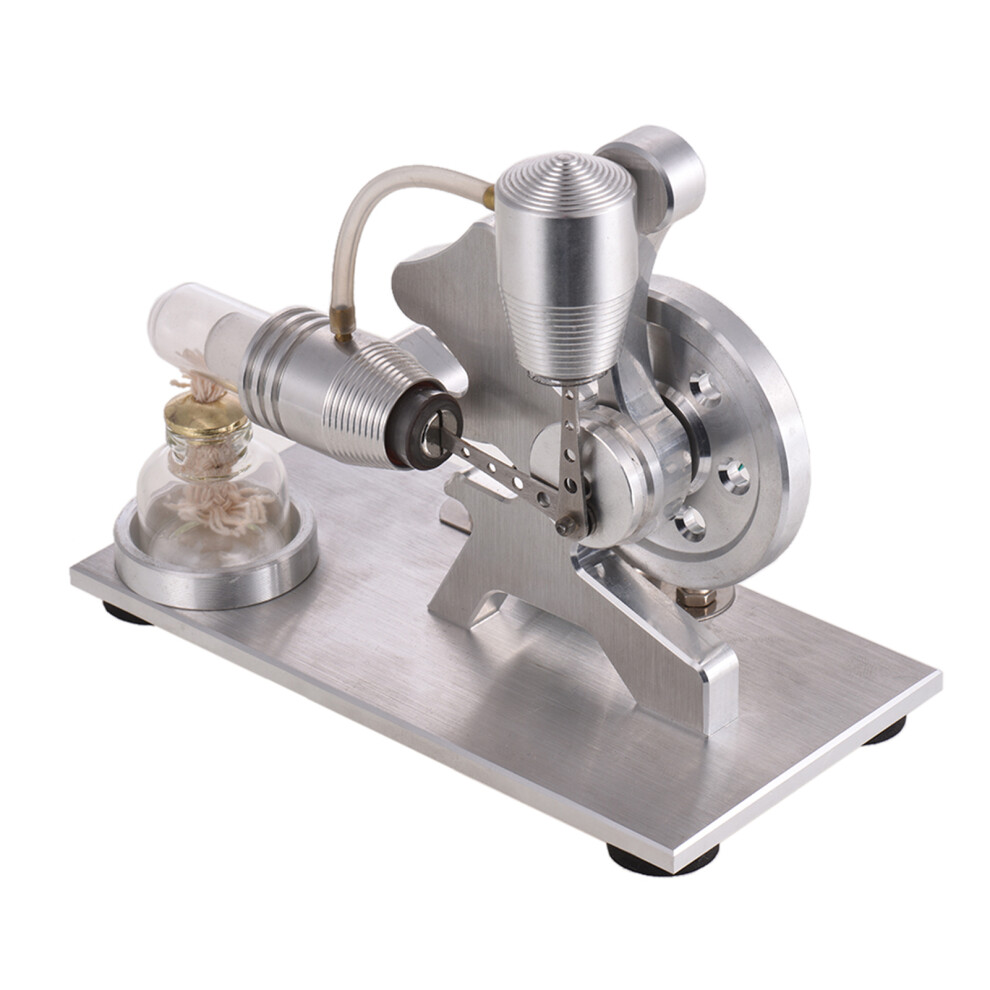 Hot Air Stirling Engine Model with LED Light, Silver, 15.4cm-image-OPC-PN5BNTG-NEW