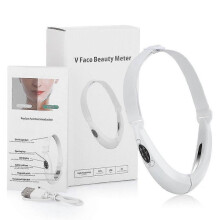 (White) V-face Beauty Meter Shaping Massager Lifting Reduce Double Chin Slimming