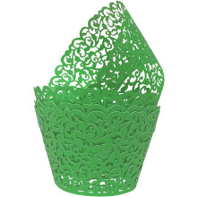 Papierki do babeczek z perłową koronką, elegancki design, 50 szt. papieru artystycznego, dekoracja ślubna, łatwy montaż, nieodporne na ciepło,