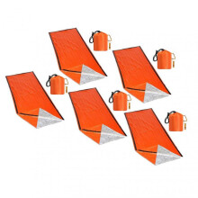 (5pcs) Emergency Portable Sleeping Bag Thermal Waterproof Ultra Light Bivy Sack Kit Outdoor Survival Hiking Tools