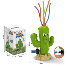 (Cactus A) Kids Outdoor Water Sprinkler Toys Snail Cactus Fire Hydrant Rotating Water Spray Gun Summer Garden Yard Lawn Fun Water Toys Game