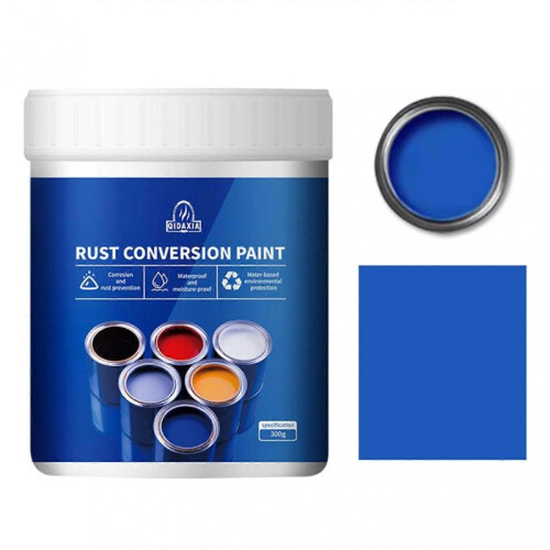 (500g, Blue) Weatherproof Rust Converter Paint for Metal Water-based Rust-proof Paint Metal Paint Effective Rust Conversion Paint