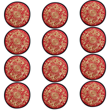 Vintage Ethnic Floral Absorbent Coaster, Embroidered Cloth Coasters For Elegant Home Decorations, Larger Round Size Protects Your Table From Heat Cold