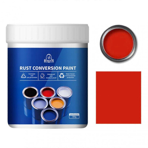 (500g, Red) Weatherproof Rust Converter Paint for Metal Water-based Rust-proof Paint Metal Paint Effective Rust Conversion Paint
