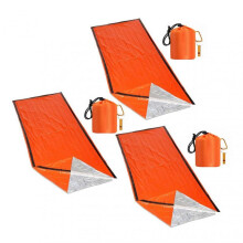 (3pcs) Emergency Portable Sleeping Bag Thermal Waterproof Ultra Light Bivy Sack Kit Outdoor Survival Hiking Tools