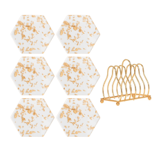 Elegante, transparente Acryl-Untersetzer, minimalistisches Design mit Wärmeisolierung für vielseitige Wohndekoration (Goldfolie)