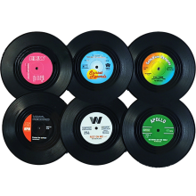 Vinyl-Schallplatten-Untersetzer, Geschenkidee für Musikliebhaber mit authentischem Design, strapazierfähiges Material bietet rutschfesten Schutz