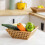 (M) Rustic Stackable Bamboo Fruit Basket - Versatile Storage for Kitchen, Restaurant, Vegetables, Snacks, and Farmhouse Decor 4
