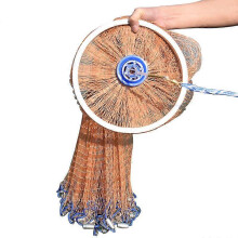 (420 Steel Pendant) Hand Throw Fishing Net Portable Cast Net with Aluminum Rings Heavy Duty Strong Tire Trap Mesh