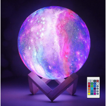 Moon Lamp Lava Lamp Night Light Galaxy Lamp16 Led Colors With Wooden Stand