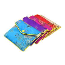 Silk Jewelry Pouch 10 Pcs Satin Gift Bags Brocade Embroidered Chinese Style Mini Purse Damask Coin Pouch 5 Colors