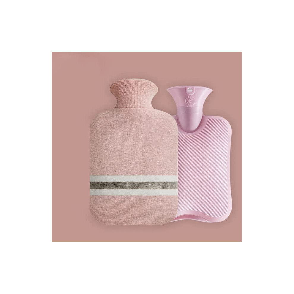 Light/Pink 2000Ml Large Hot Water Bag Knitted Style Explosionproof Reusable Jug Bag For Hot Water Winter Hand Warmer