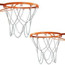 Basketball Nets Stainless Steel 2 Pack With 12 Standard Ring Hooks Indoor Outdoor Heavy Duty Chain Net Replacement