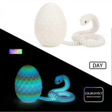 (P) 3D Printed Snake Dragons Egg with Snake Include Mini Dragons Egg Fidgets Toy for Adults Kid Articulated Snake Desk Decor