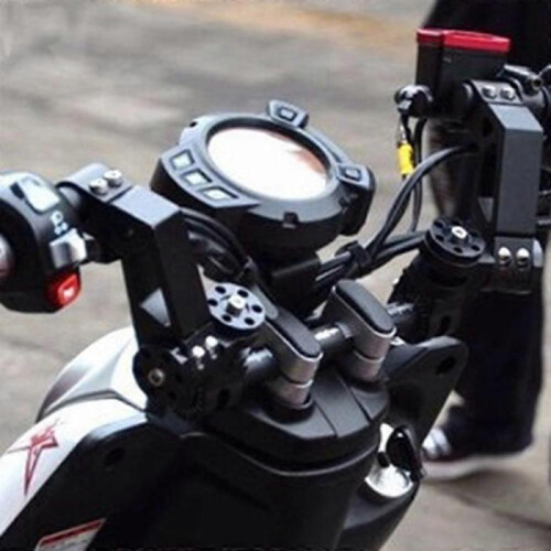 (Black) Adjustables Motorcycle Steering Handlebar Personalized Motorcycle Modified Handle Motorcycle Parts 2