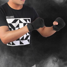 Elastic 4m Black Hand Wraps Protector for Boxing and Muay Thai