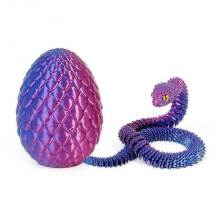 (M) 3D Printed Snake Dragons Egg with Snake Include Mini Dragons Egg Fidgets Toy for Adults Kid Articulated Snake Desk Decor